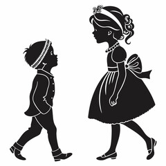 Boy and Girl Silhouette SVG for Cameo Baby Designs.