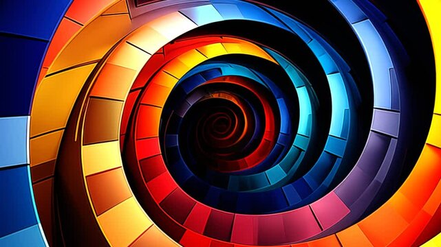 33 seconds of seamless endless looping computer generated video of hypnotic colorful spiral rotating spinning hd animation motion graphics screensaver visualizer