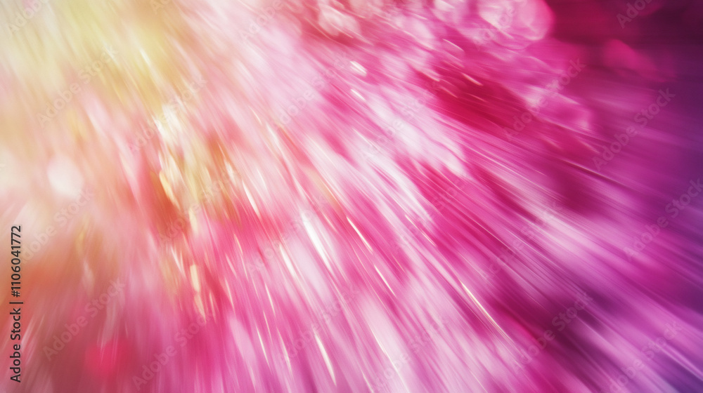 Poster Abstract background with seamless blending of vibrant pink and yellow hues, creating dynamic streaks of light that convey energy and movement