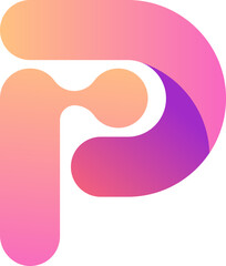 Letter P with purple and orange color gradient