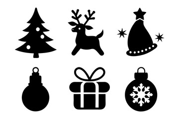 Christmas Icon Elements Vector Set for Festive Designs.