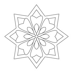 Mandala design for coloring, coloring book, mandala art, vector design