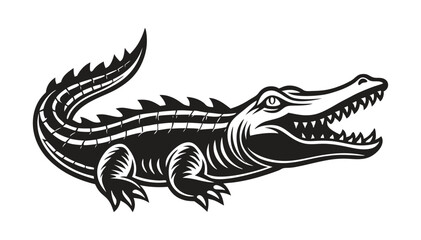 Crocodile Silhouette Vector Illustration in High Quality Design