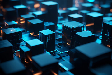 Obraz premium Blue cubes background