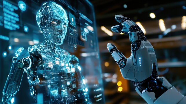 A robotics engineer runs an experiment to test the AI capabilities of a new robot, tweaking the code to improve its performance