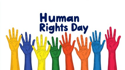 Obraz premium This is a vibrant representation of interlinked hands, symbolizing unity, hope, and strength for Human Rights Day