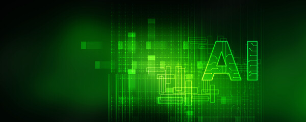 2d illustration Artificial Intelligence (AI) concept