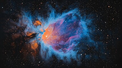 A vibrant cosmic nebula showcasing swirling colors and star formations in the universe.