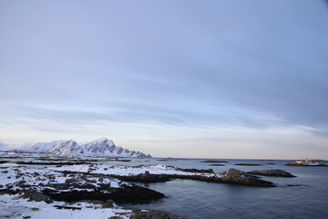 Inverno ad Andenes, a nord dell'isola di Andoya. Norvegia del Nord.