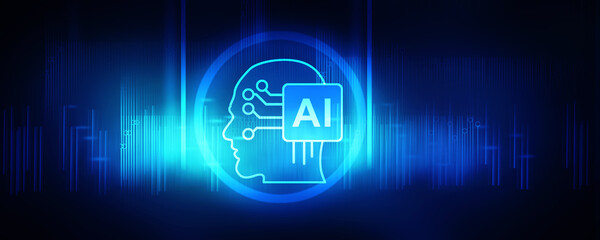 2d illustration Artificial Intelligence (AI) concept