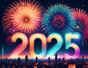 Inspiring 2025 Happy New Year Themed Background Concept