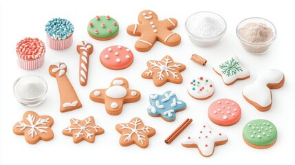 Festive variety of decorated cookies.