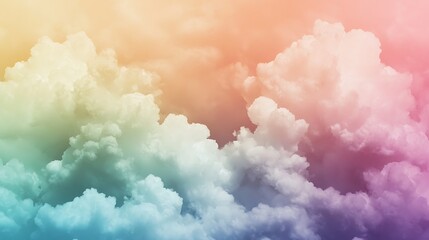 Fototapeta premium A vibrant gradient of clouds in pastel colors creates a dreamy, serene atmosphere.