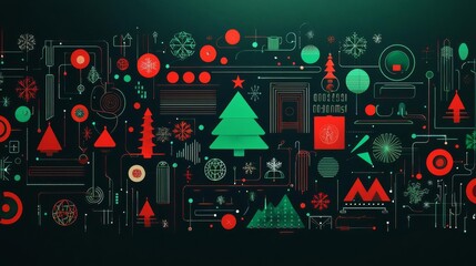 Colorful Christmas themed abstract design.