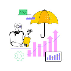 AI-Powered Risk Modeling abstract concept vector illustration.