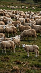 Obraz premium Flock of sheep grazing.