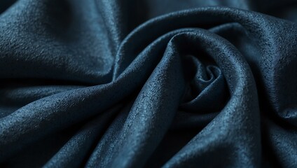 Fototapeta premium Flowing blue fabric with soft, natural texture and movement.
