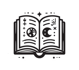 Book minimal  logo icon black and white
