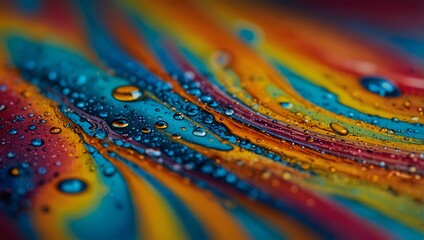 Obraz premium Fluid colorful design in macro photography.