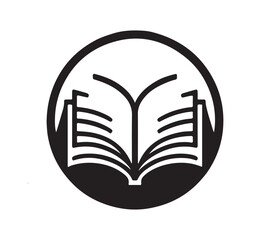 Book minimal  logo icon black and white
