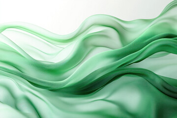 Fototapeta premium Green wave of liquid on white background, frozen in motion, showcasing vibrant colors and fluid dynamics.