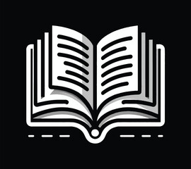 Book minimal  logo icon black and white
