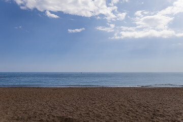 Beach by the sea on the island of Rhodes in Greece