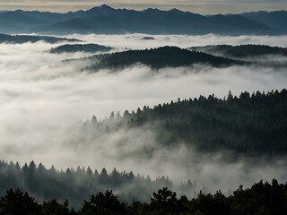Fog over the mountains.