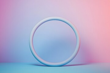 Round shape frame on cyber punk color background. 