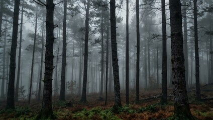Fototapeta premium Foggy forest with material structure.