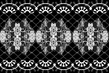 Seamless white lace pattern. Black background, illustration, vector, curtain, fashion clothing.lace pattern