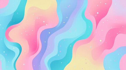 Elegant seamless abstract pattern with holographic gradient in pastel colors