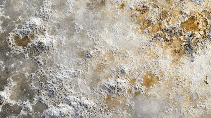 Textured ice surface with air bubbles and frost creating a detailed winter background