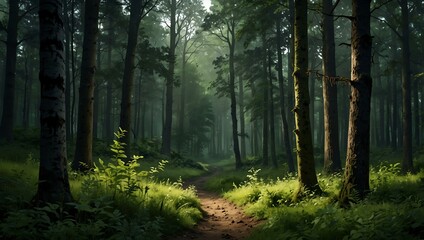 Forest scenery like wallpaper.