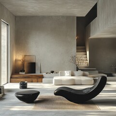 Modern Minimalist Living Room Design With Unique Seating