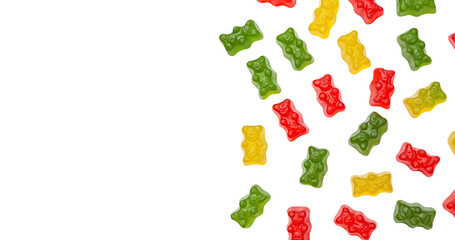 Half-Page Gummy Bears Layout on Transparent Background