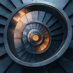 Obraz premium Intricate spiral staircase design in modern style.