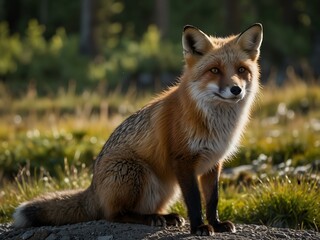 Fototapeta premium Fox in Banff National Park, Alberta, Canada.