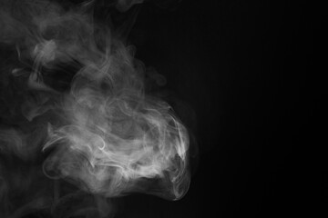 Abstract Smoke Swirls on Black Background