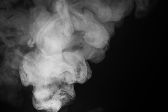 Abstract Smoke Swirls on Black Background