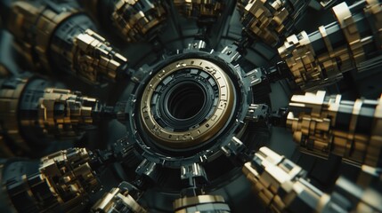 Fototapeta premium Intricate Mechanism with Metallic Components and Details