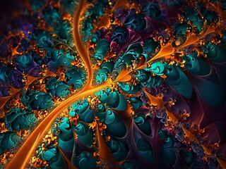 Fractal abstract design in vibrant shades.