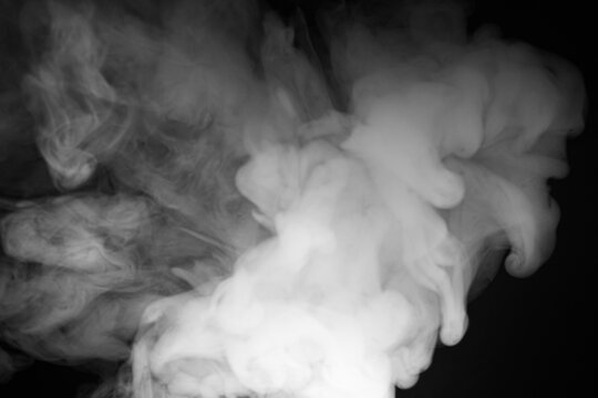 Abstract Smoke Swirls on Black Background