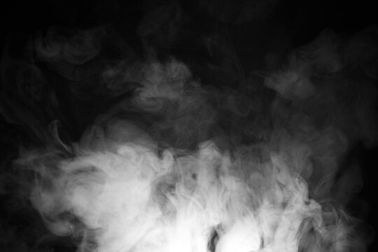 Abstract Smoke Swirls on Black Background