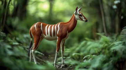 Discover the beauty of a striped antelope gracefully roaming through vibrant greenery showcasing natures artistry in its elegance and striking color patterns