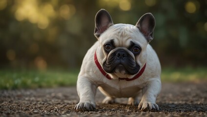 Fototapeta premium French Bulldog in a playful pose.