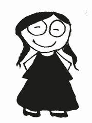 Collection cute happy cartoon girls