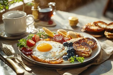 Savoring a traditional english full breakfast a detailed guide to a hearty morning meal in a cozy  setting