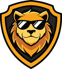 Obraz premium Cool Lion Mascot Logo 
