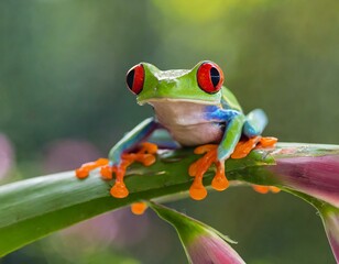 Red-eyed Tree Frog - Agalychnis callidryas, beautiful colorful from iconic to Central America forests, Costa Rica.
